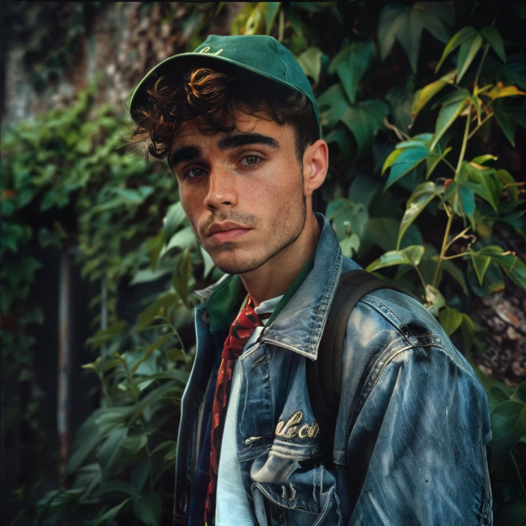shooting streetwear avec mannequin virtuel IA homme en denim